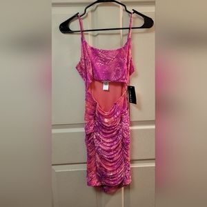 Sweet Storm Pink Snakeprint Party Dress Size M